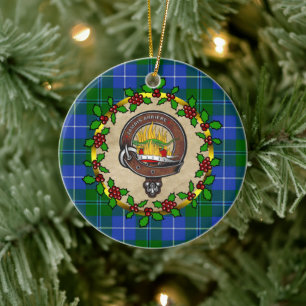 Décoration En Céramique Douglas Clan Badge & Tartan - Noël personnalisé