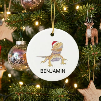 Décoration En Céramique Dragon barbu de Noël Chapeau de Père Noël