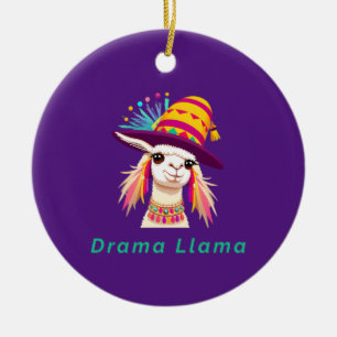 Décoration En Céramique Drama Llama Funny Animal