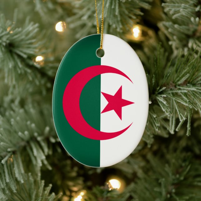 Décoration En Céramique Drapeau Algérie (Arbre)