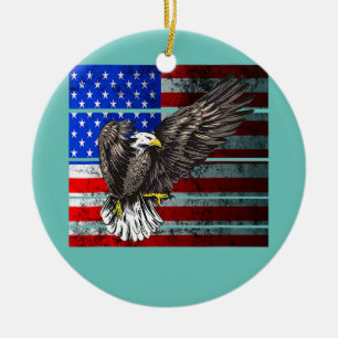 Décoration En Céramique Drapeau américain patriotique aigle Amérique 4 jui