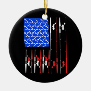 Décoration En Céramique Drapeau américain Pêcheur Pêcheur Pêcheur de p