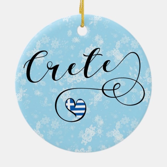 Décoration En Céramique Drapeau cardiaque en Crète, Grèce, Crétois (Dos)