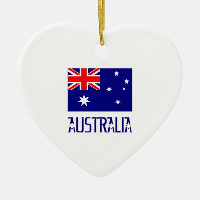 Décoration En Céramique Drapeau d'Australie & Mot (Devant)