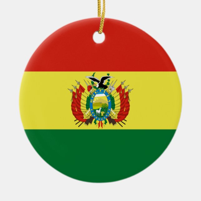 Décoration En Céramique Drapeau de Bolivie (Devant)