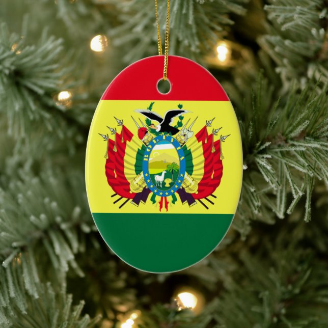 Décoration En Céramique Drapeau de Bolivie (Arbre)