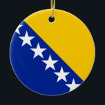 Décoration En Céramique Drapeau de Bosnie-Herzégovine<br><div class="desc">Drapeau de Bosnie-Herzégovine</div>