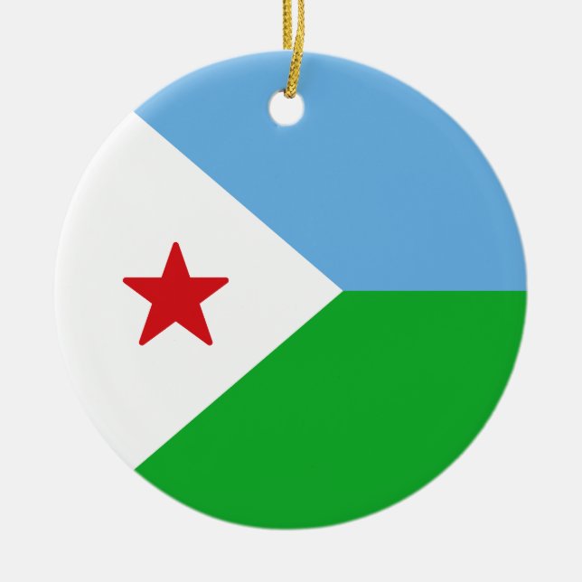 Décoration En Céramique Drapeau de Djibouti (Devant)