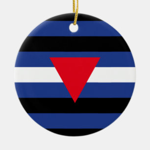 Décoration En Céramique Drapeau de fierté cuir queer