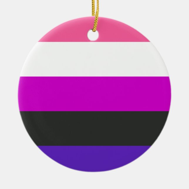 Décoration En Céramique Drapeau de fierté genderfluid (Devant)