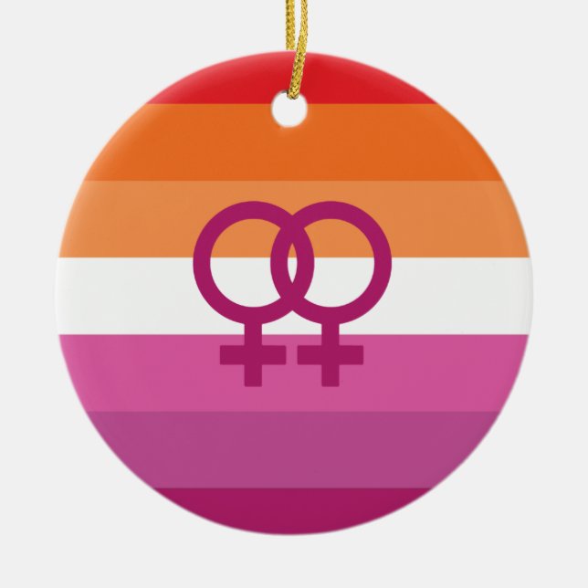 Décoration En Céramique Drapeau de fierté lesbienne WLW (Devant)
