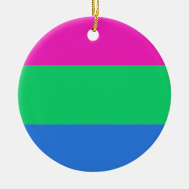 Décoration En Céramique Drapeau de fierté polysexuelle (Devant)