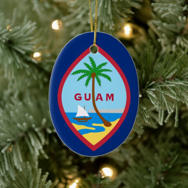 Décoration En Céramique Drapeau de Guam (Arbre)