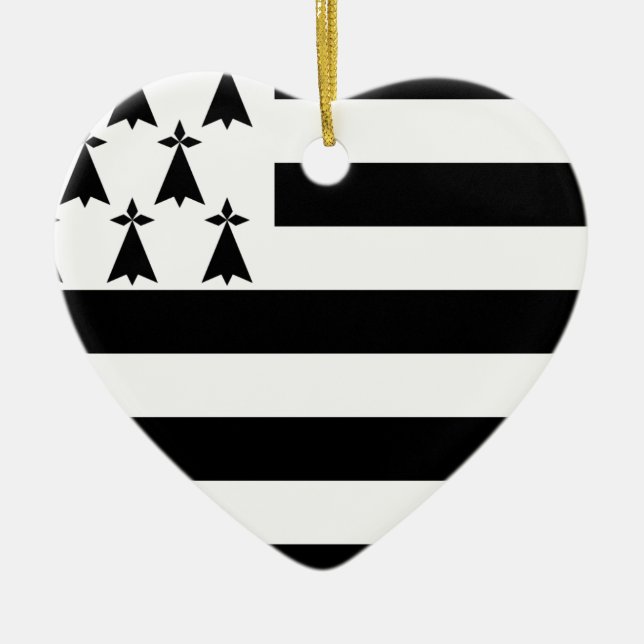 Décoration En Céramique Drapeau de la Bretagne Breizh Gwenn ha Du Britanny (Devant)