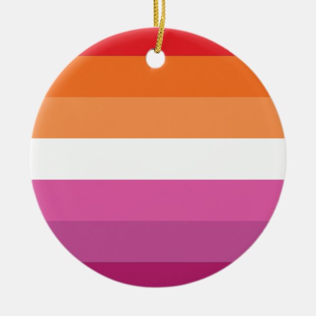 Décoration En Céramique Drapeau de la fierté lesbienne (Devant)