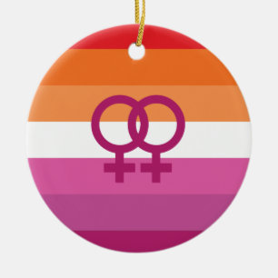 Décoration En Céramique Drapeau de la fierté lesbienne WLW