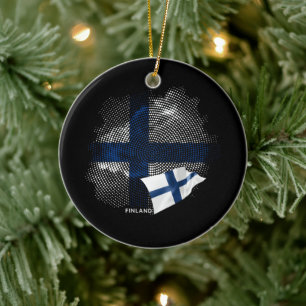 Décoration En Céramique Drapeau de la Finlande