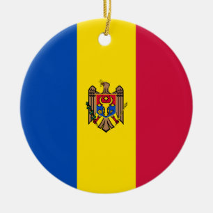 Décoration En Céramique Drapeau de la Moldavie