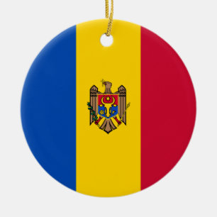 Décoration En Céramique Drapeau de la Moldavie