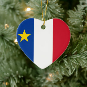 Décoration En Céramique Drapeau de l'Acadie