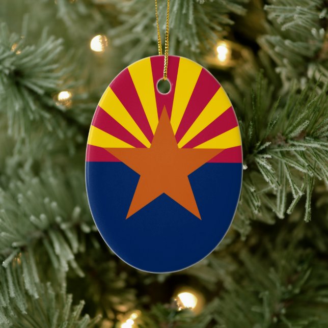 Décoration En Céramique Drapeau de l'Arizona (Arbre)
