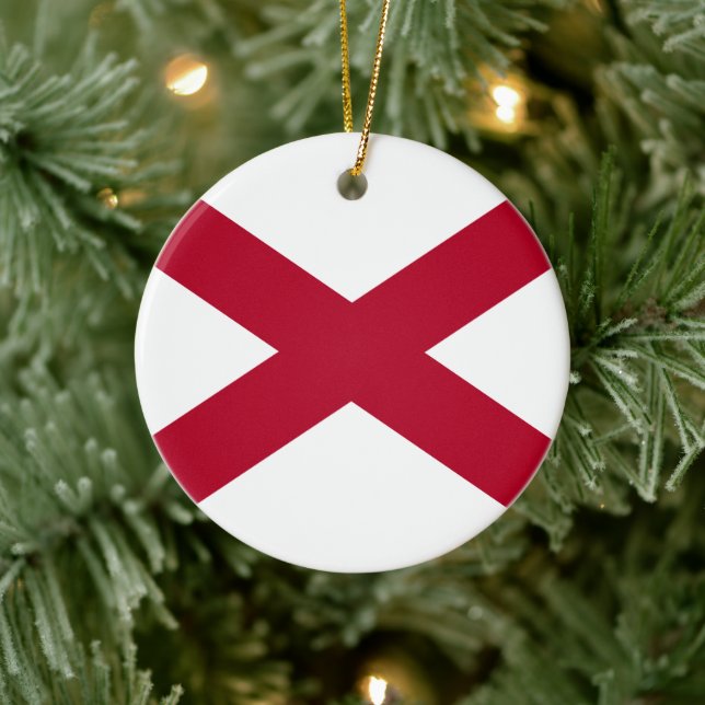 Décoration En Céramique Drapeau de l'état de l'Alabama (Arbre)