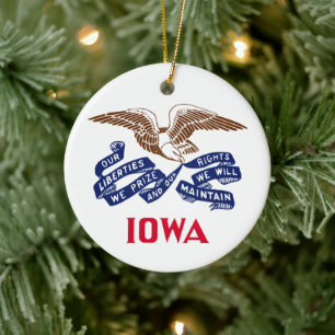 Décoration En Céramique Drapeau de l'État de l'Iowa
