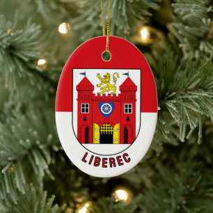 Décoration En Céramique Drapeau de Liberec, République tchèque