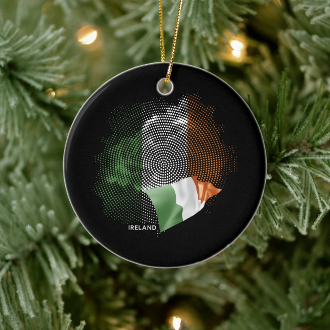 Décoration En Céramique Drapeau de l'Irlande (Arbre)