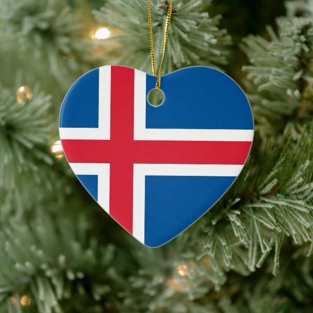 Décoration En Céramique Drapeau de l'Islande (Arbre)