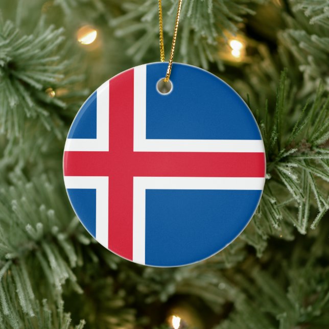 Décoration En Céramique Drapeau de l'Islande (Arbre)