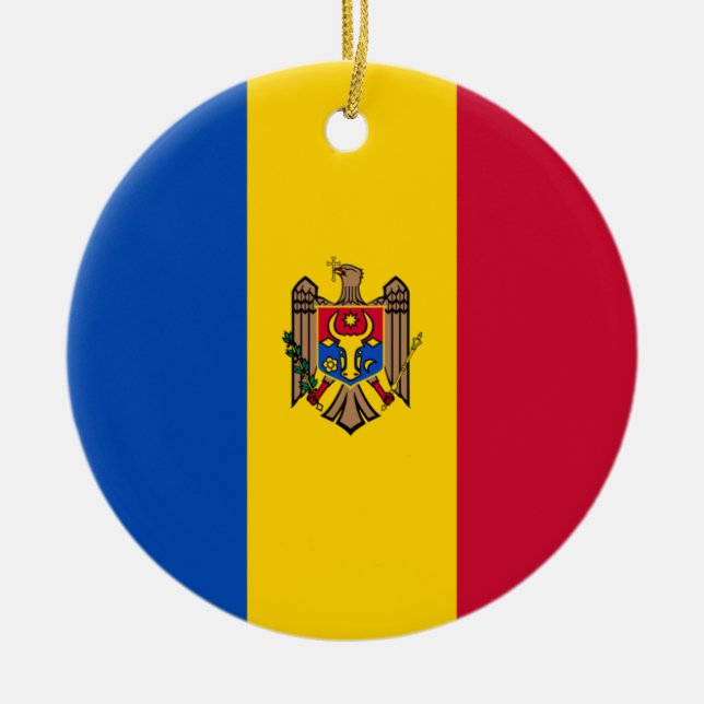Décoration En Céramique Drapeau de Moldova (Devant)
