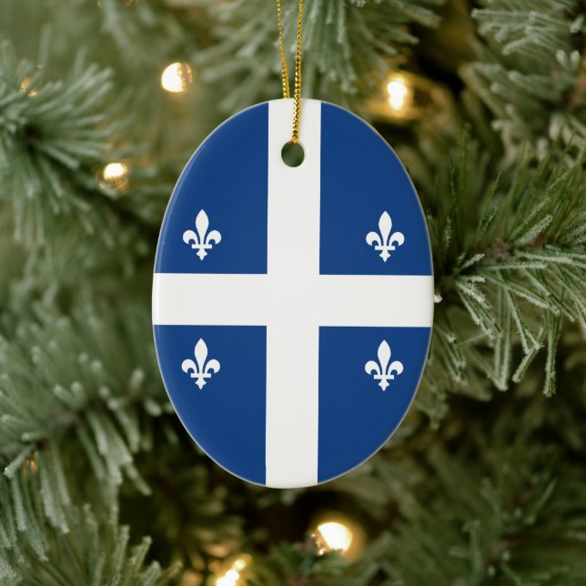 Décoration En Céramique Drapeau de Québec, Canada (Arbre)