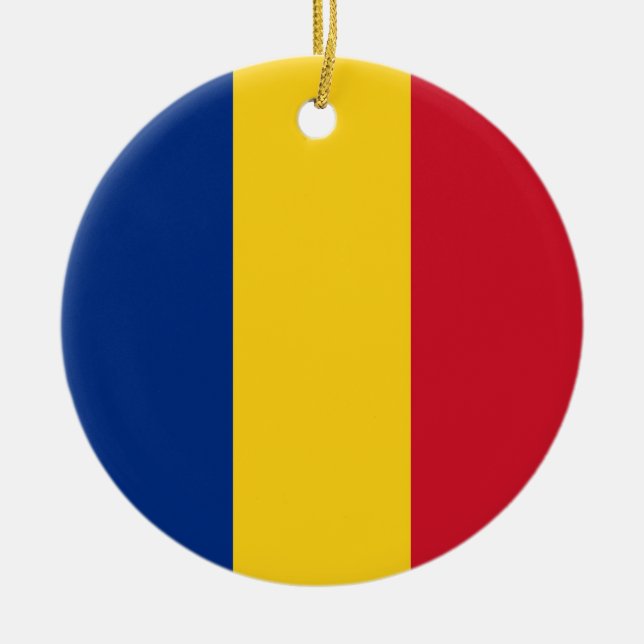 Décoration En Céramique Drapeau de Roumanie (Devant)