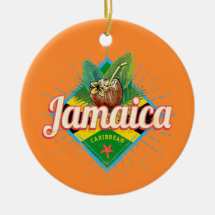 Décoration En Céramique Drapeau des Caraïbes de la Jamaïque vacances vinta
