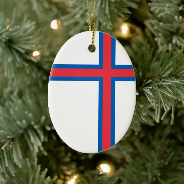 Décoration En Céramique Drapeau des îles Féroé (DANEMARK) (Arbre)