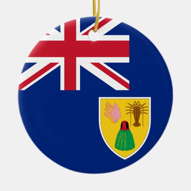 Décoration En Céramique Drapeau des îles Turques et Caïques (Devant)