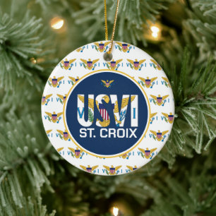 Décoration En Céramique Drapeau des îles Vierges américaines Sainte-Croix