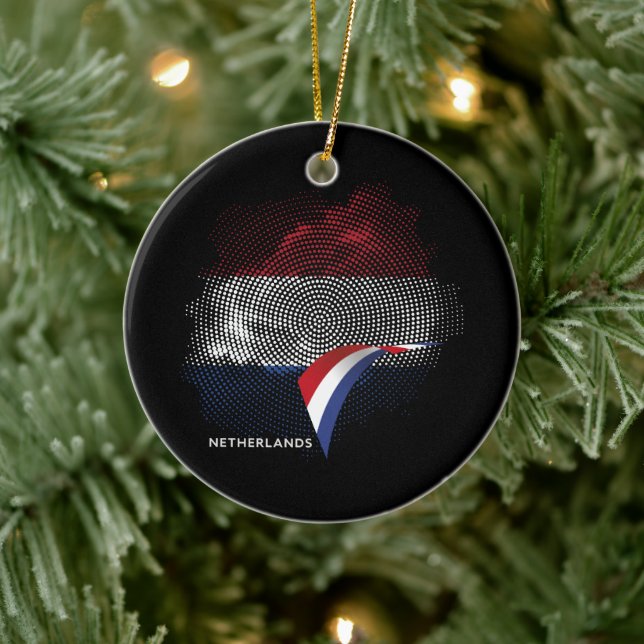 Décoration En Céramique Drapeau des Pays-Bas (Arbre)