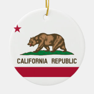 Décoration En Céramique Drapeau d'État de Californie