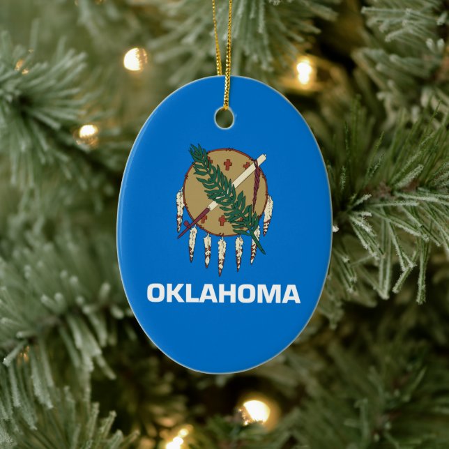 Décoration En Céramique Drapeau d'État de l'Oklahoma (Arbre)