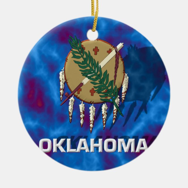 Décoration En Céramique Drapeau d'état de l'Oklahoma (Devant)