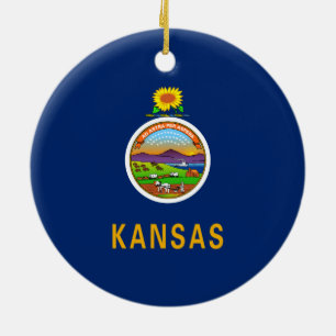 Décoration En Céramique Drapeau d'État du Kansas