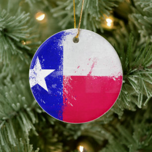 Décoration En Céramique Drapeau d'état du Texas en état de détresse