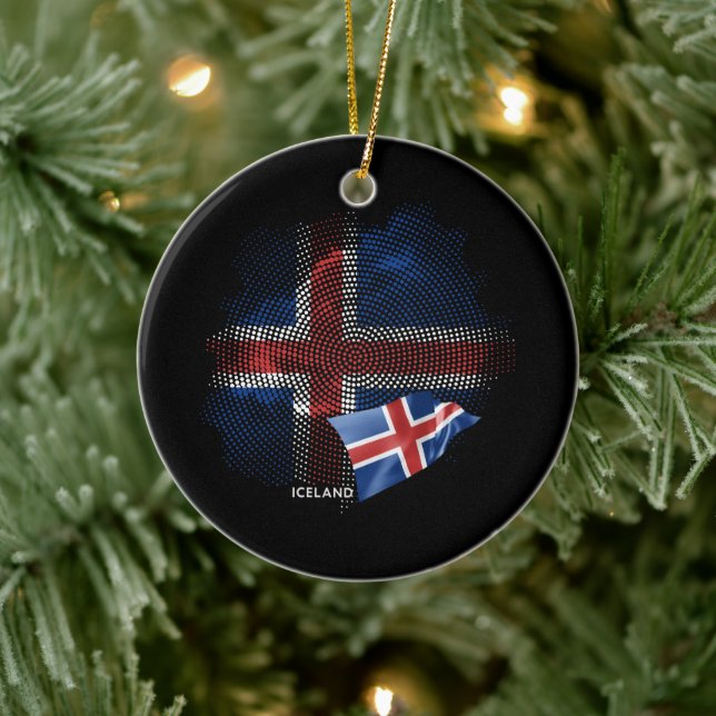 Décoration En Céramique Drapeau d'Islande (Arbre)