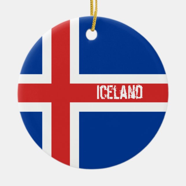 Décoration En Céramique Drapeau d'ornement de l'Islande (Devant)