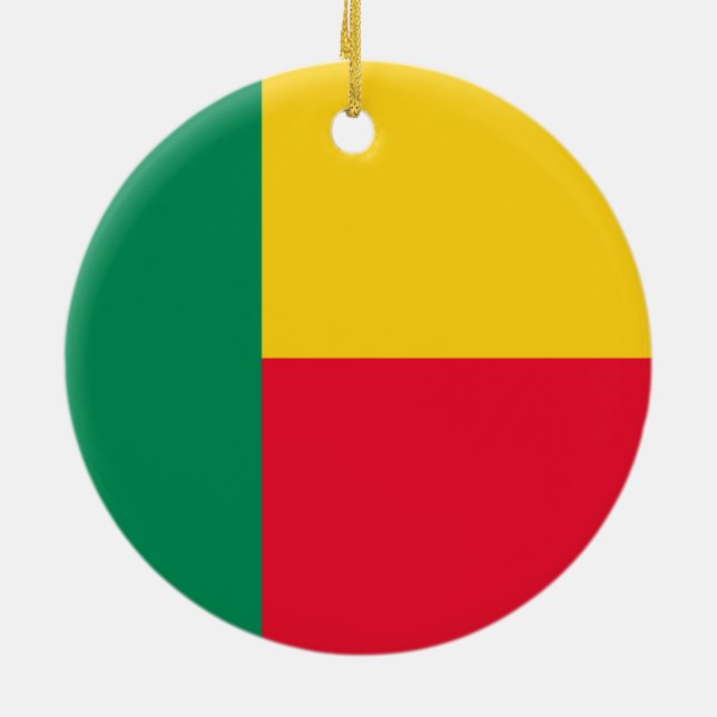 Décoration En Céramique Drapeau du Bénin (Afrique) (Dos)