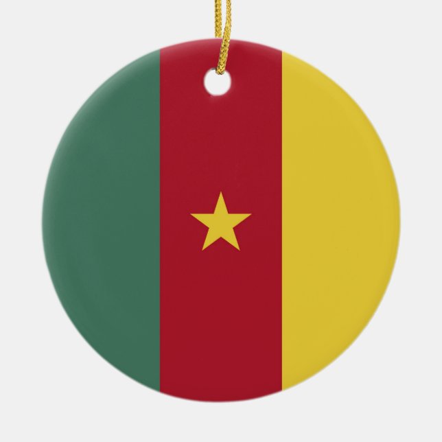 Décoration En Céramique drapeau du Cameroun (Devant)