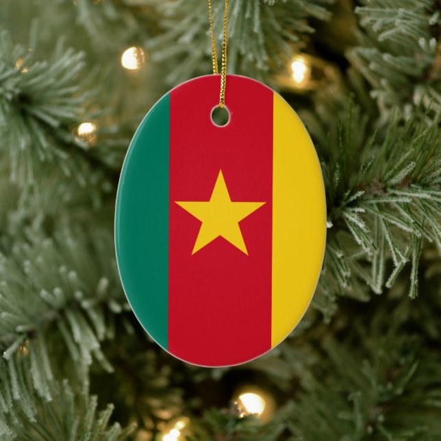 Décoration En Céramique Drapeau du Cameroun (Arbre)