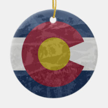 Drapeau du Colorado avec l'ornement en céramique